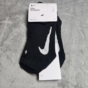 Nike Multiplier Socks Dri Fit No Show Black 2 Pack Men 8-12 Women 10-13 NWT